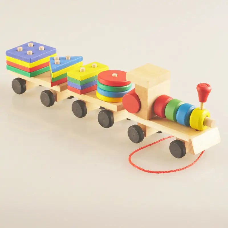3-in-1 Wood Train Tractor: Educational Toy - default