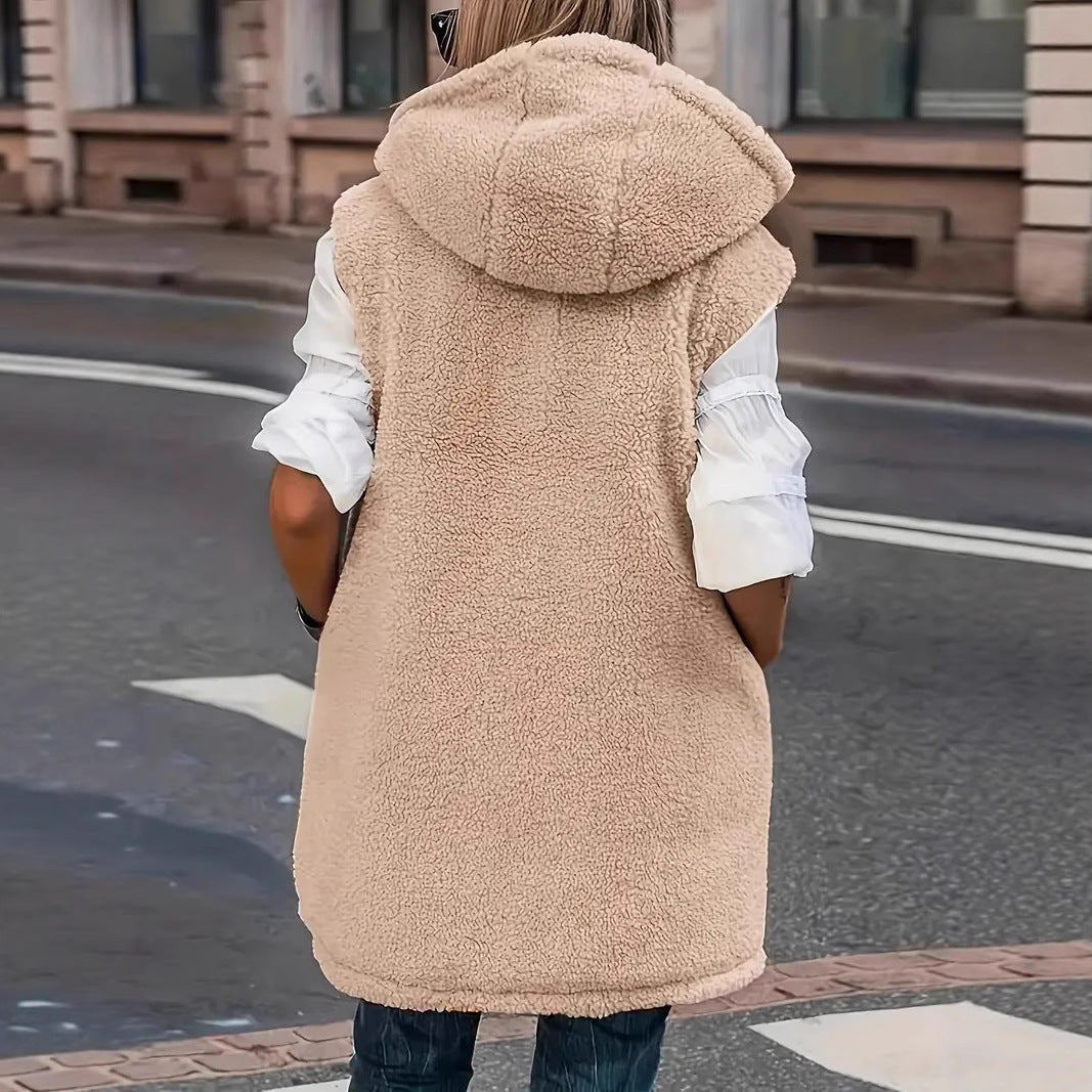 Reversible Chic Slim Hooded Cardigan Vest - LauBelle Brand