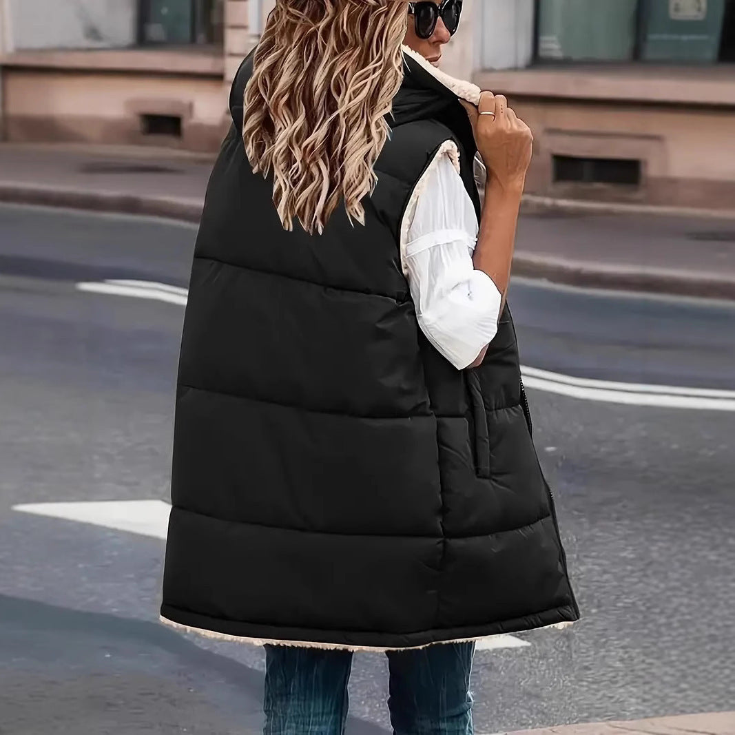 Reversible Chic Slim Hooded Cardigan Vest - LauBelle Brand
