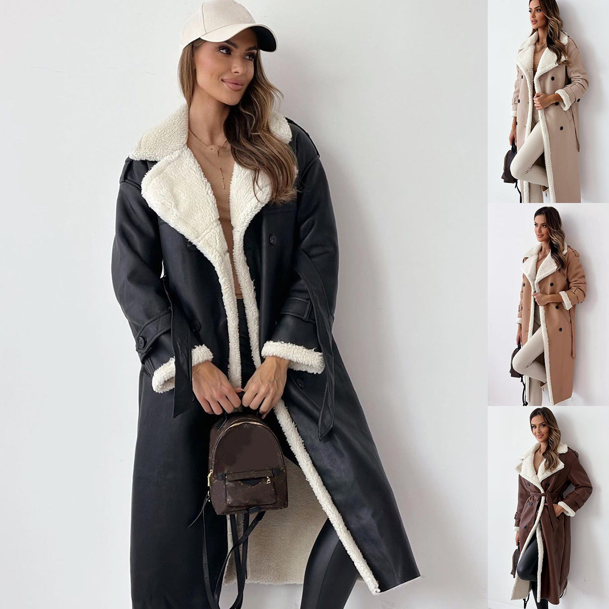 Chic Belted Double-Breasted Winter Trench Coat Women - LauBelle