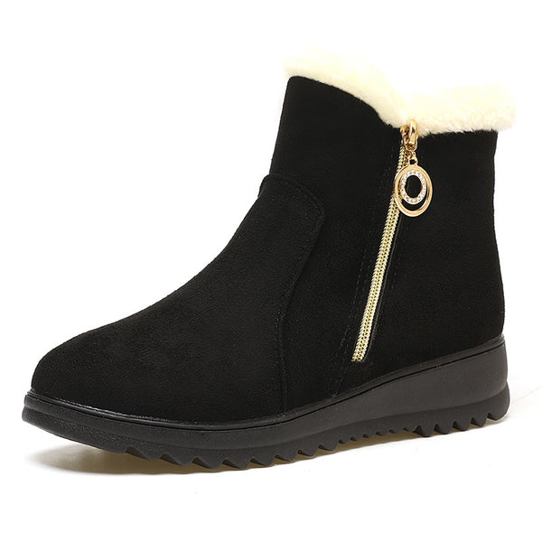 CozyStride: Chic Fleece-Lined Ankle Boots