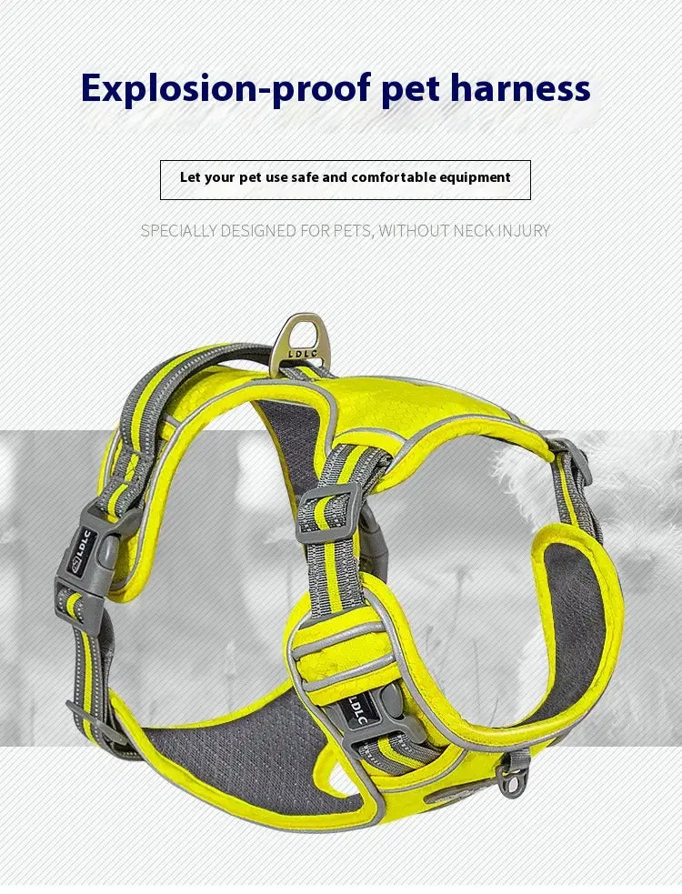 QS 076 Nylon Pet Chest Strap with Chain Ring and Rope Packing