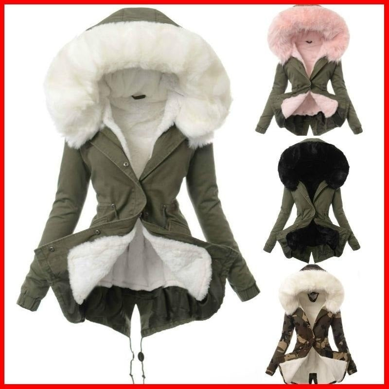 Cozy Luxe Fur-Collar Hooded Cotton-Padded Jacket - LauBelle