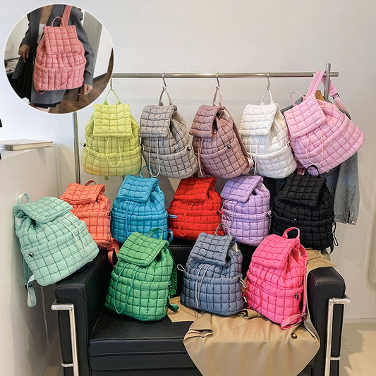 CandyColor Puffy Quilted Women’s Travel Backpack - LauBelle Brand