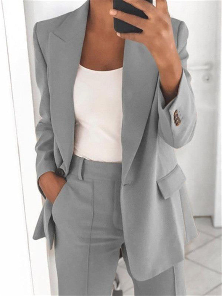 ChicLap Slim Suit: Trendy Blazer & Trousers Set - LauBelle Brand