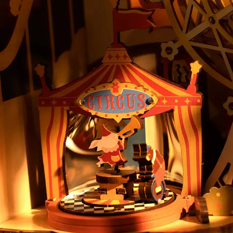 Leather and PET Case with Roller Coaster and Movable Circus Design
