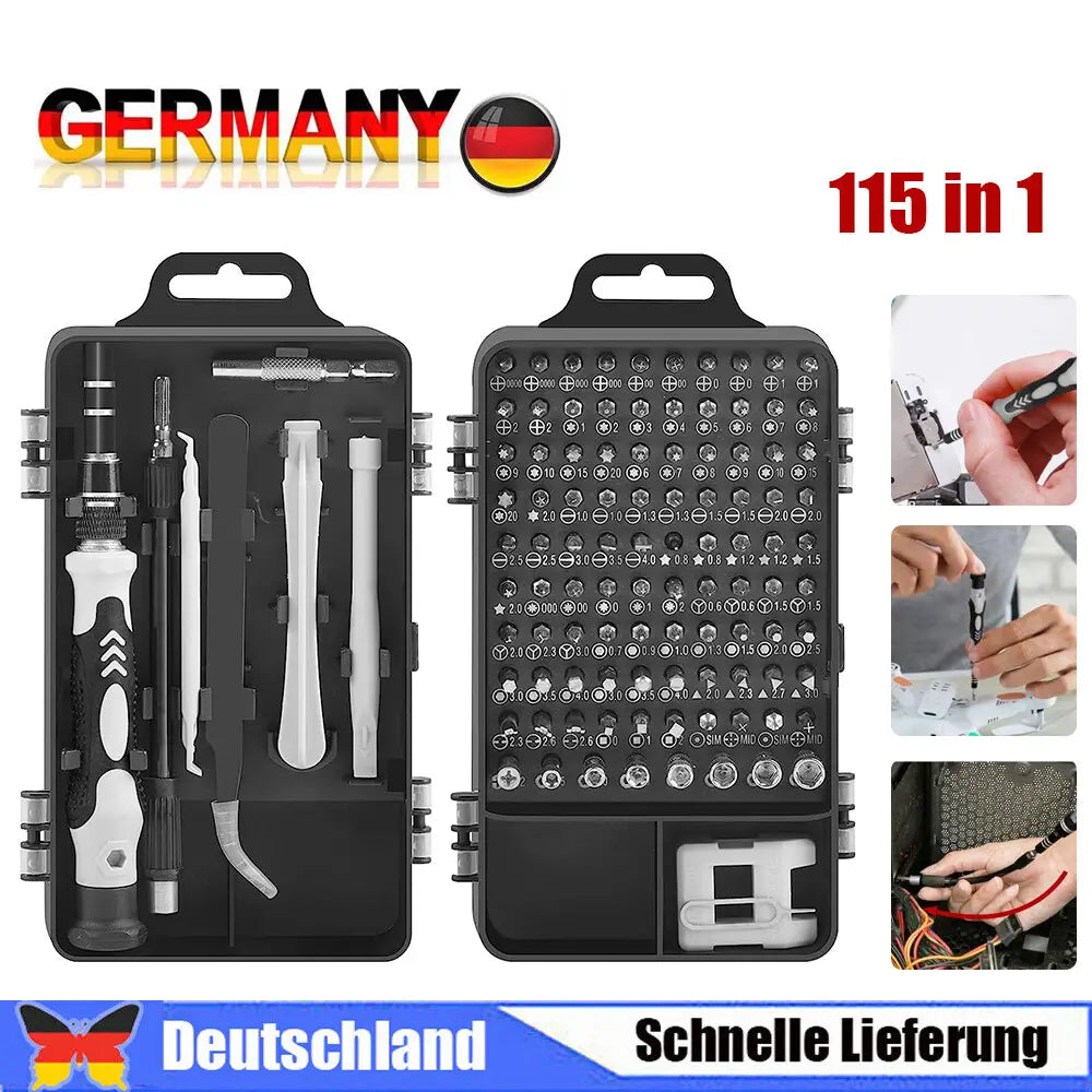 Magnetic Precision Bit Set with 115 in 1 Multifunctional Repair Tools