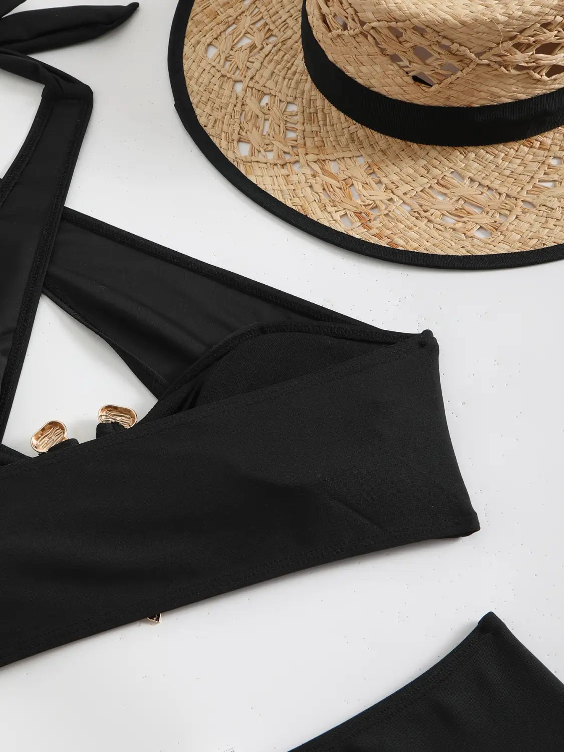 New Solid Color Sexy High Waist Tube Top Split Bikini