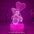 3D Teddy Bear Optical Acrylic Night Light Crack / 16 colors remote