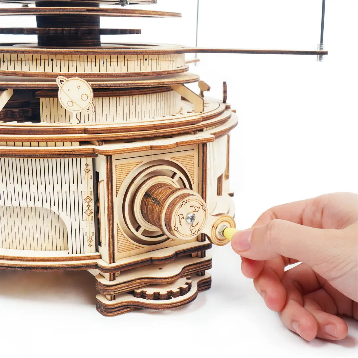 Rotatable Mechanical Orrery Wooden Model Kit 316 Pieces