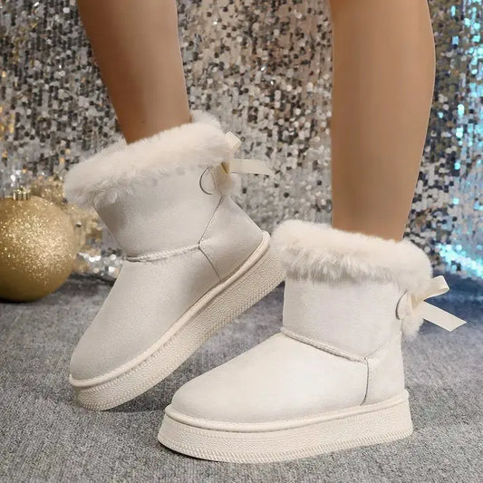 CozyBow Suede Snow Boots for Women with Warm Furry Lining - LauBelle Brand