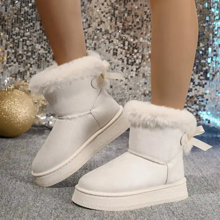 CozyBow Suede Snow Boots for Women with Warm Furry Lining - LauBelle Brand