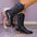 Chunky Heel Pointed Toe Western Boots Fashion Mid-tube Solid Knight Boot Autumn And Winter Shoes For Women - LauBelle