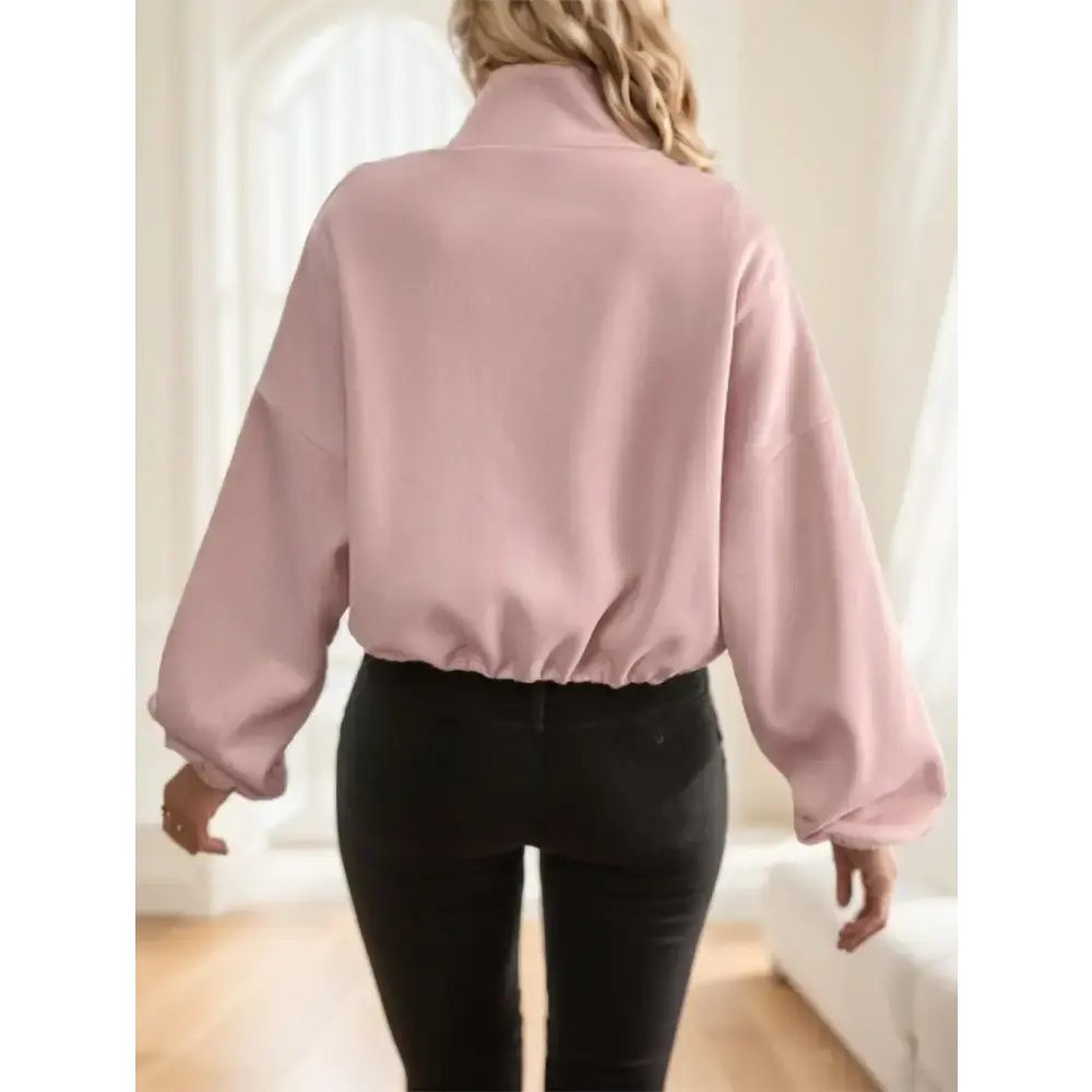 Pink Hooded Zip-Up Bomber Jacket - LauBelle Brand