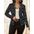 Plaid Elegance Womens Open Front Blazer Jacket - LauBelle Brand