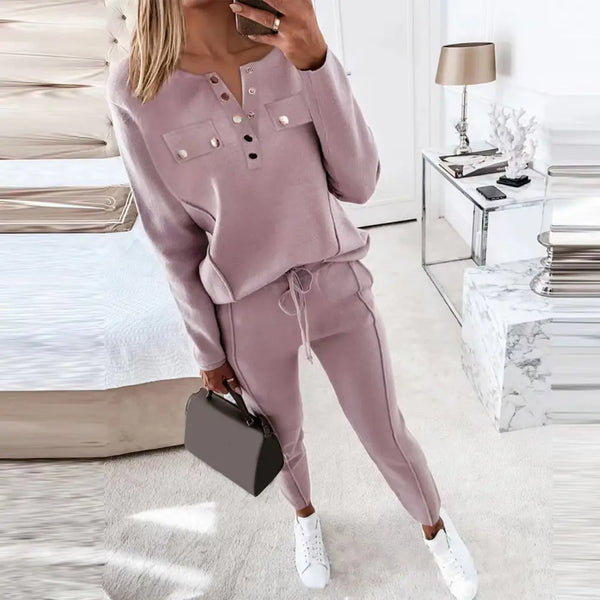 High Neck Long Sleeve Two Piece Set for Autumn and Winter - LauBelle