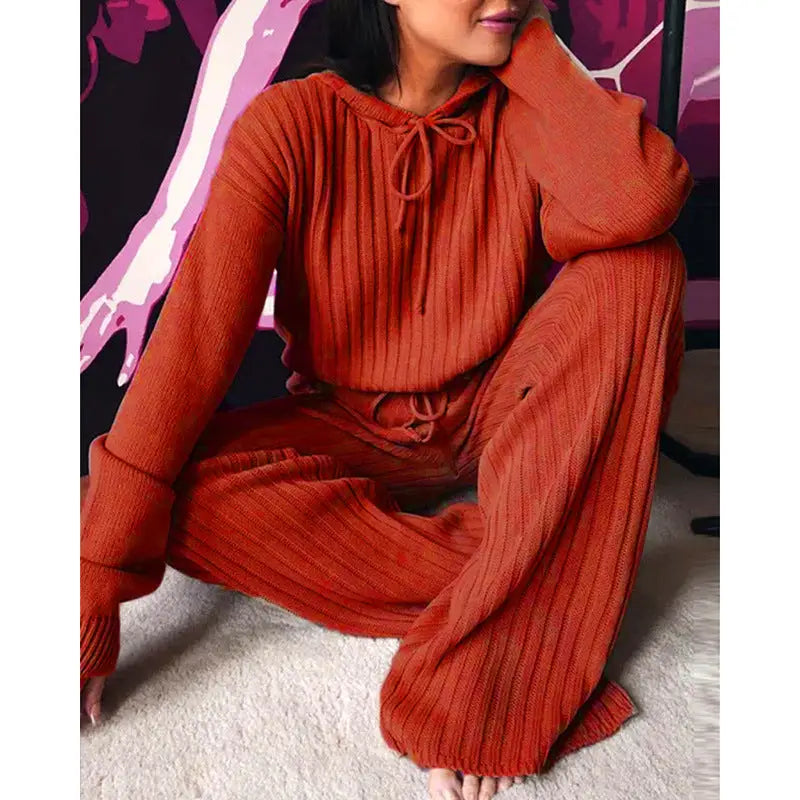 Long Sleeve Loose Hooded Casual Suit for Comfortable Outings - LauBelle Brand