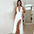 Spring Silk Maxi: Halter V-Neck Slit Dress - LauBelle
