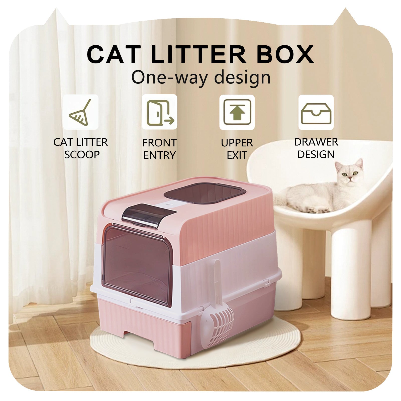 PurrfectEase XL: Odorless, Leak-Proof Cat Litter Box - LauBelle