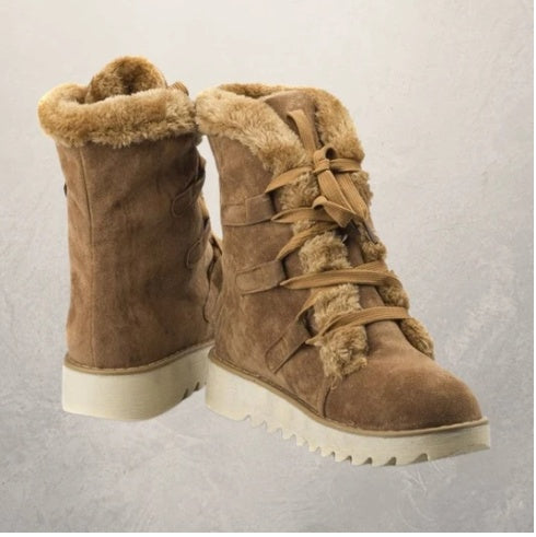 Warm Snow Boots Lace up Ankle Boots - LauBelle