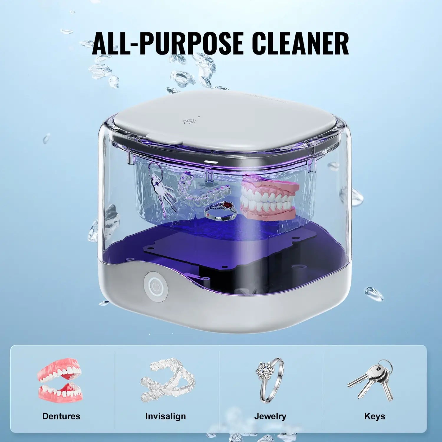 Automatic Cleaner for Dentures Retainers Mouth Guards and Night Guards