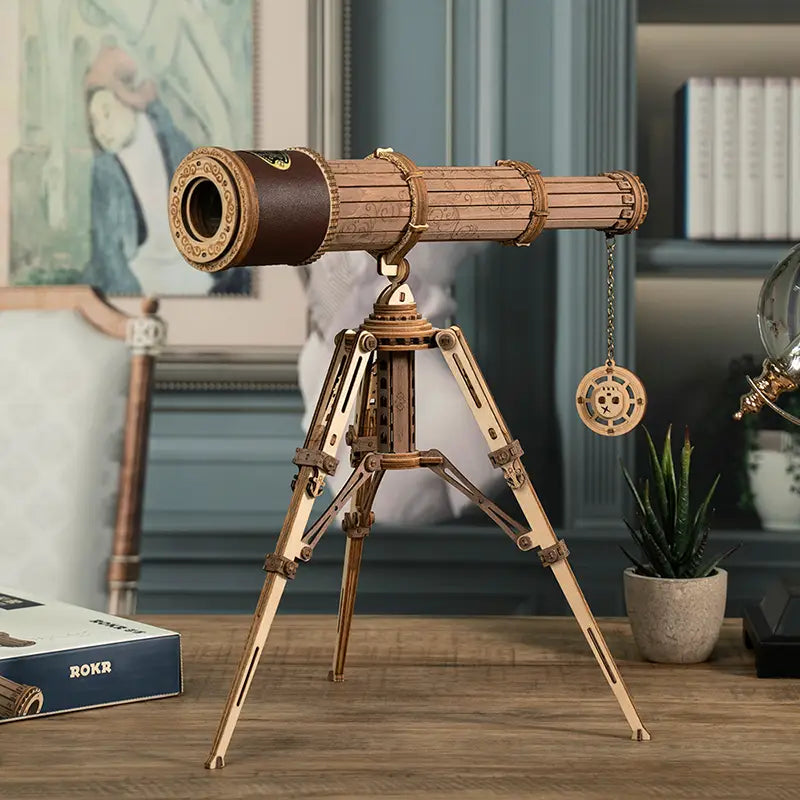 Wooden Telescope Model Kit 314 Pieces for Ages 14 and Up
