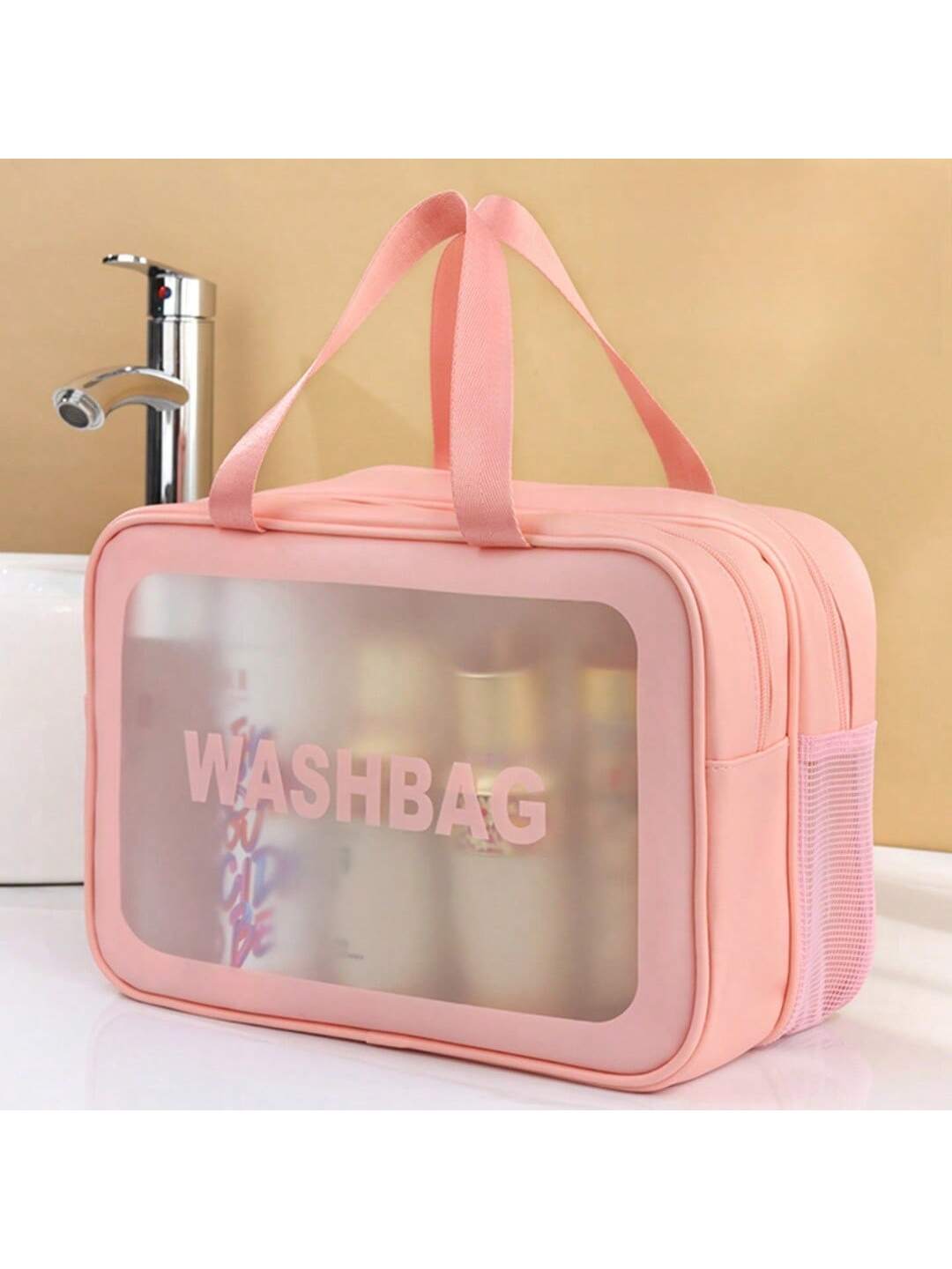Matte Double Layered Washing and Stimulating Bag Set Large and Medium