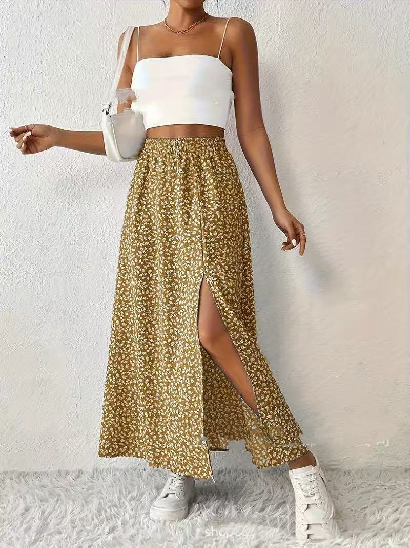 ChicSide Printed Slit Skirt for Women - LauBelle Brand