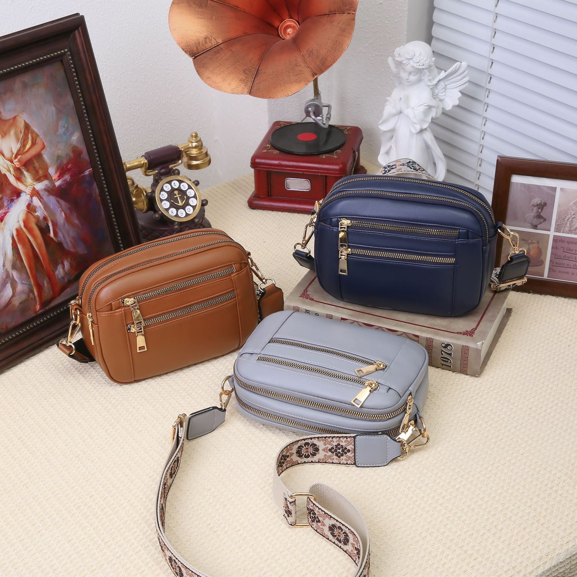 Chic Two-Tone PU Crossbody Wallet Bag for Women - LauBelle Brand