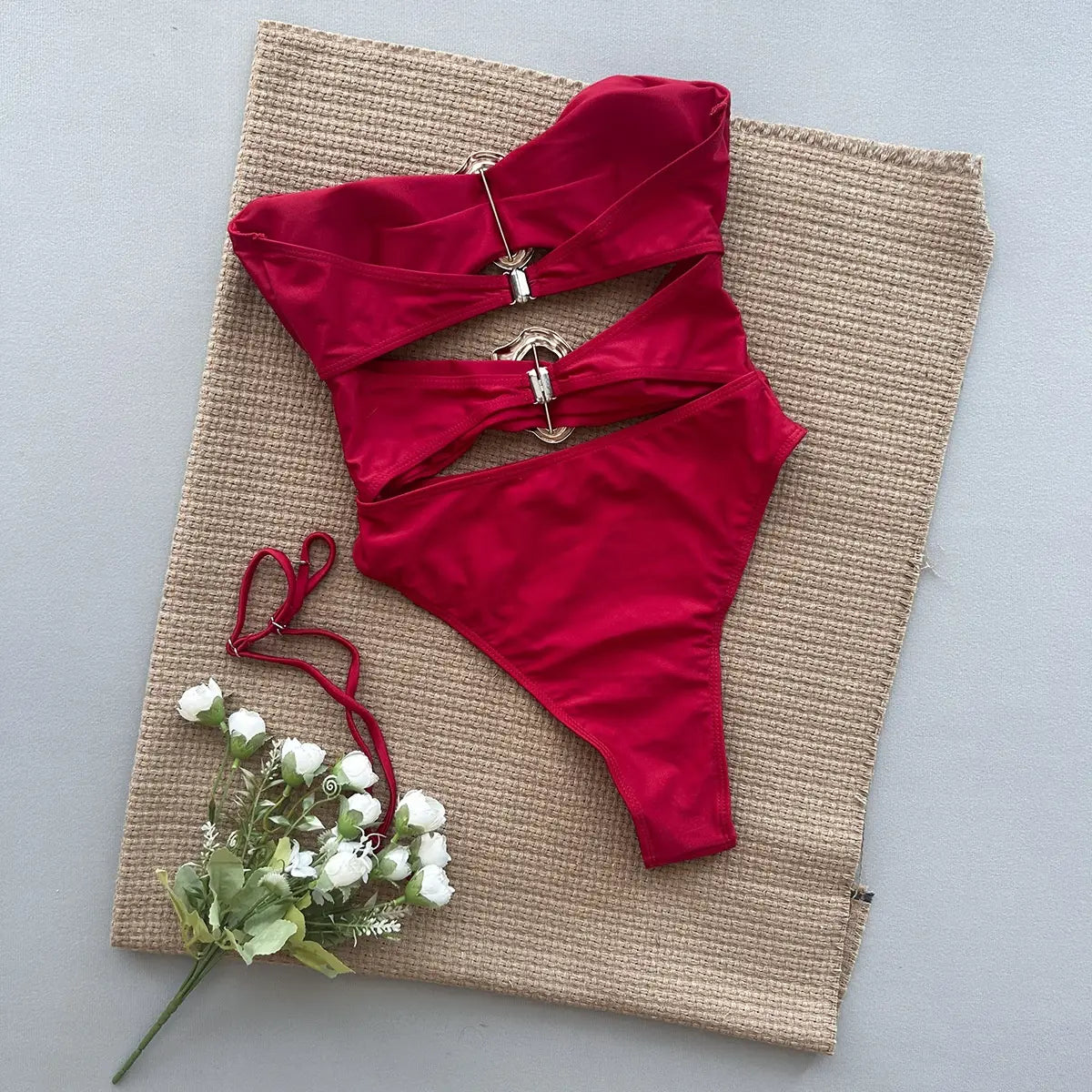One-piece Swimsuit Sexy Bikini Women’s Solid Color