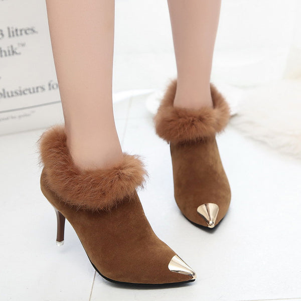 Nude Elegantie: Stiletto Hoge Hak Laarzen 