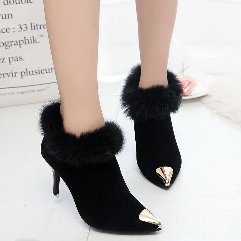 Nude Elegance: Stiletto High Heel Boots - LauBelle