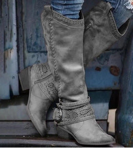 Knightly Chic: Women's Mid Martin Boots Collection - LauBelle Brand