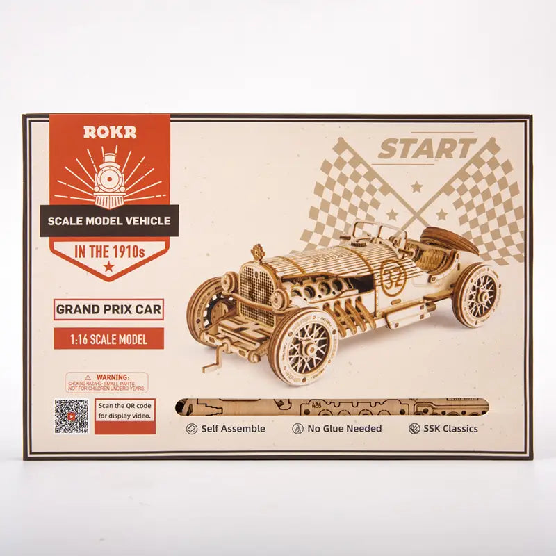 Robotime Wooden Train DIY Model Kit 308 Pieces for Ages 7 and Up