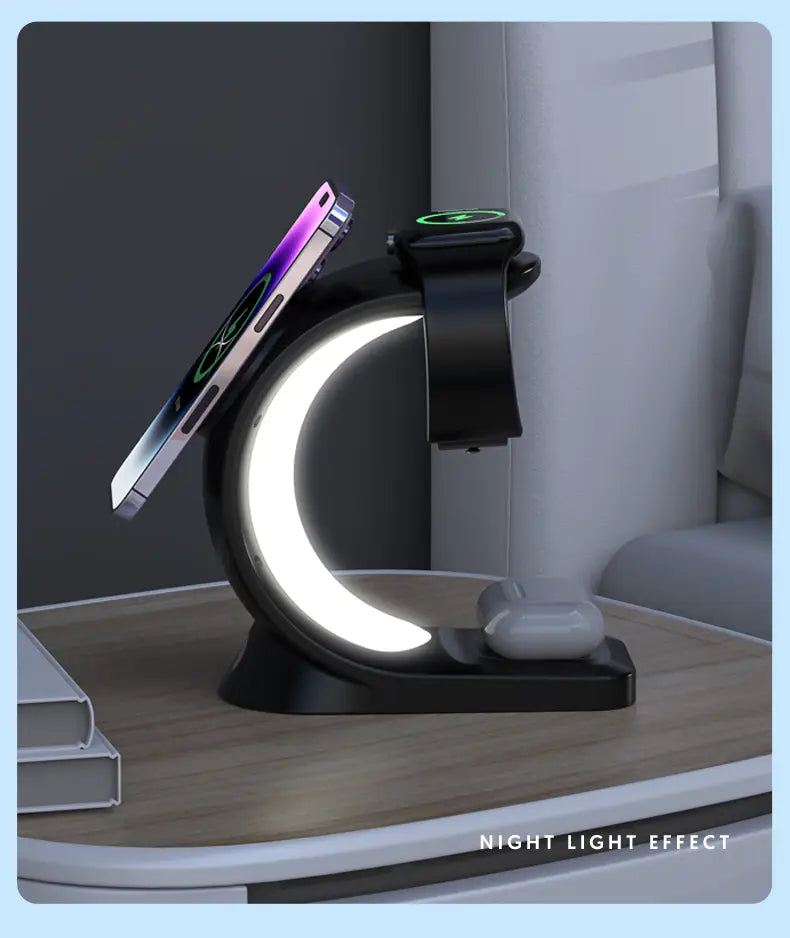 Magnetic Wireless Charger with RGB Lighting and Foreign Body Detection