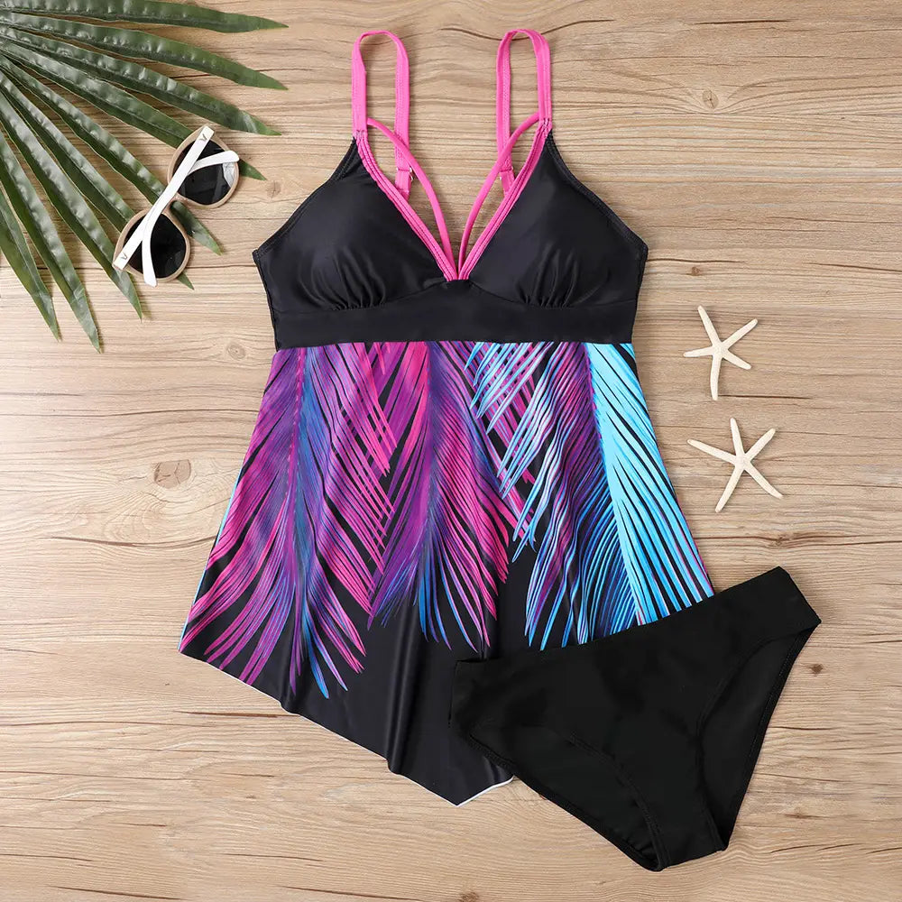 Bikini Printed Split Skirt Swimsuit Female Leopard Print