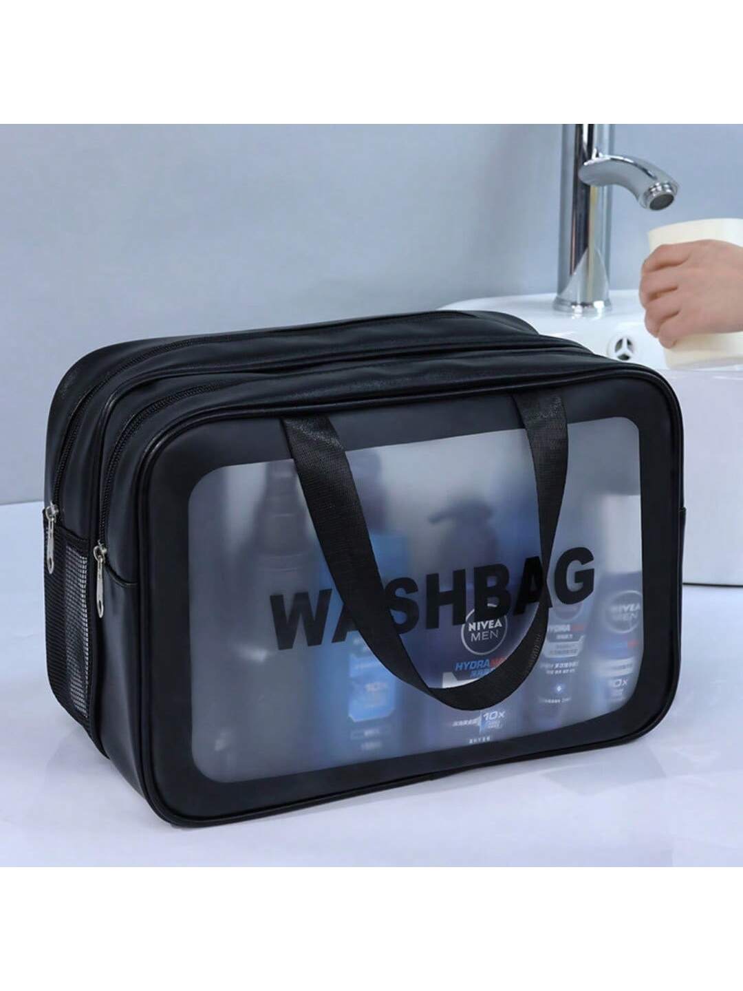 Matte Double Layered Washing and Stimulating Bag Set Large and Medium