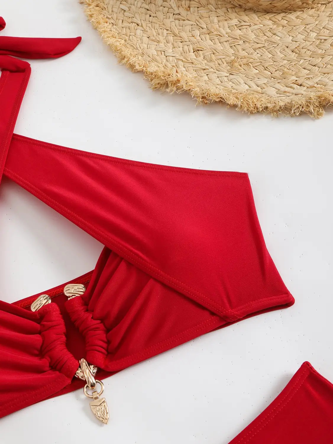 New Solid Color Sexy High Waist Tube Top Split Bikini