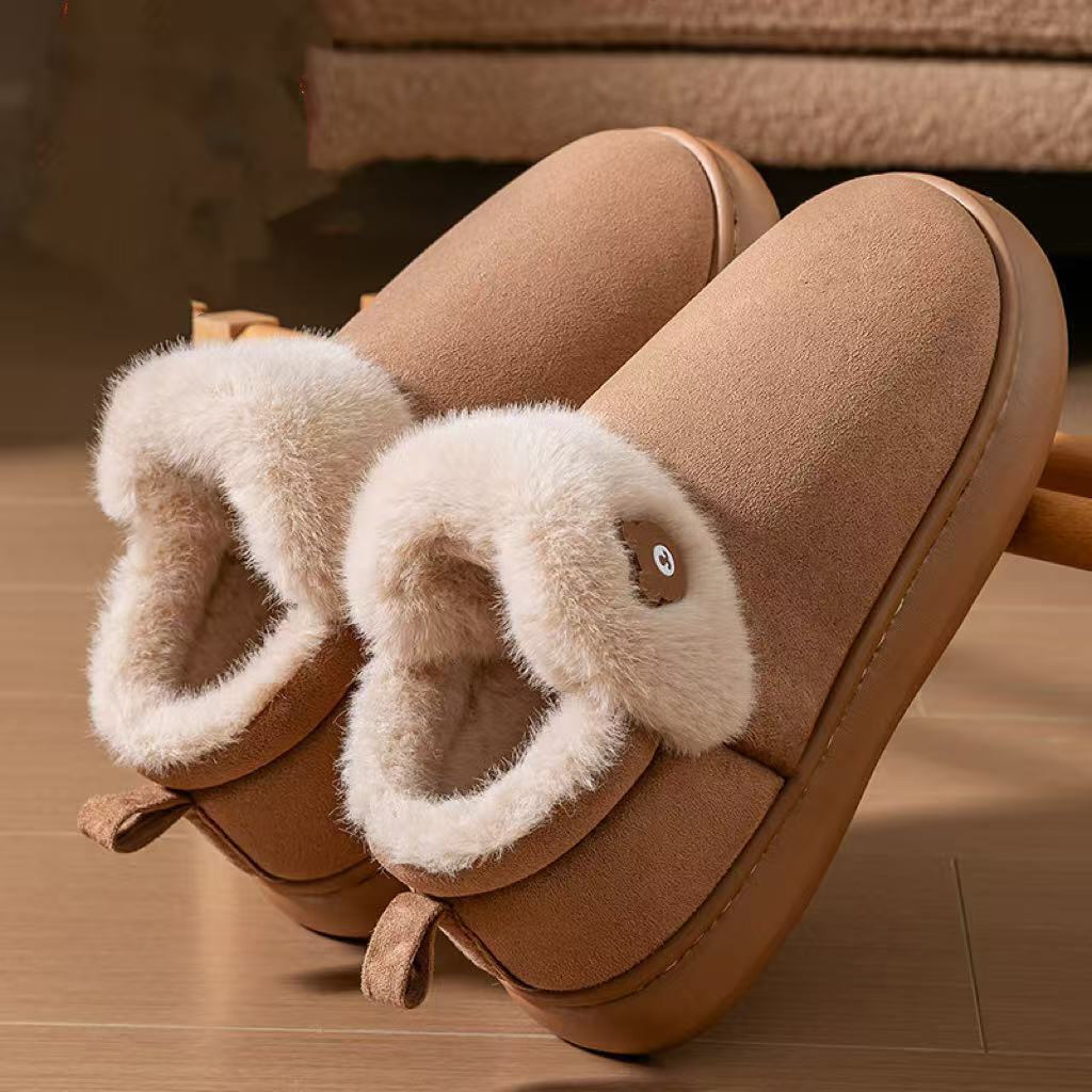 CozyVelvet Thick-Bottom Warm Woolen Slipper Set - LauBelle