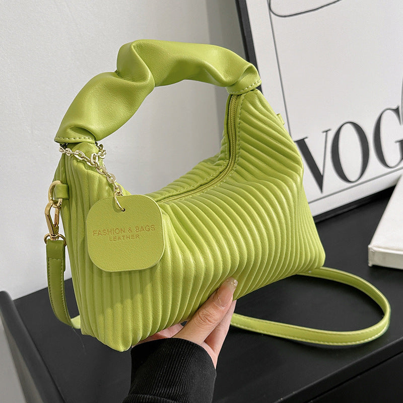 Cloud Chic: Pleated PU Leather Crossbody Tote Bag - LauBelle Brand