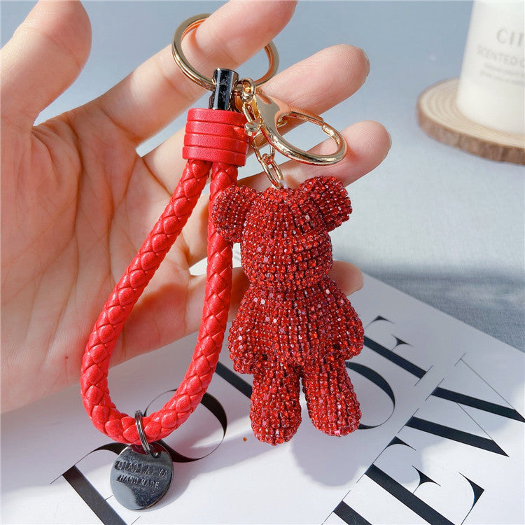 Sparkle Bear Cartoon Diamond Keychain Charm - LauBelle