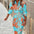 Chic Print Belted Slim Shirt Dress—3/4 Sleeve Lapel - LauBelle Brand