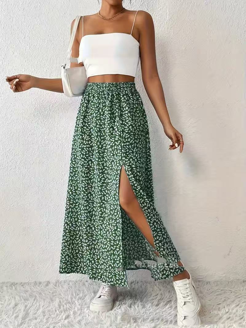 ChicSide Printed Slit Skirt for Women - LauBelle Brand