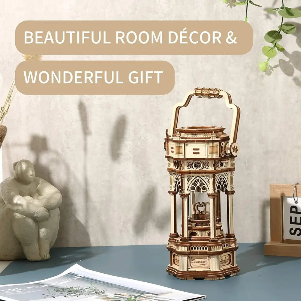 Robotime Rokr 3D Wooden Puzzles DIY Musical Box Building Kit Mechanical Models to Build - Victorian Lantern - LauBelle Brand