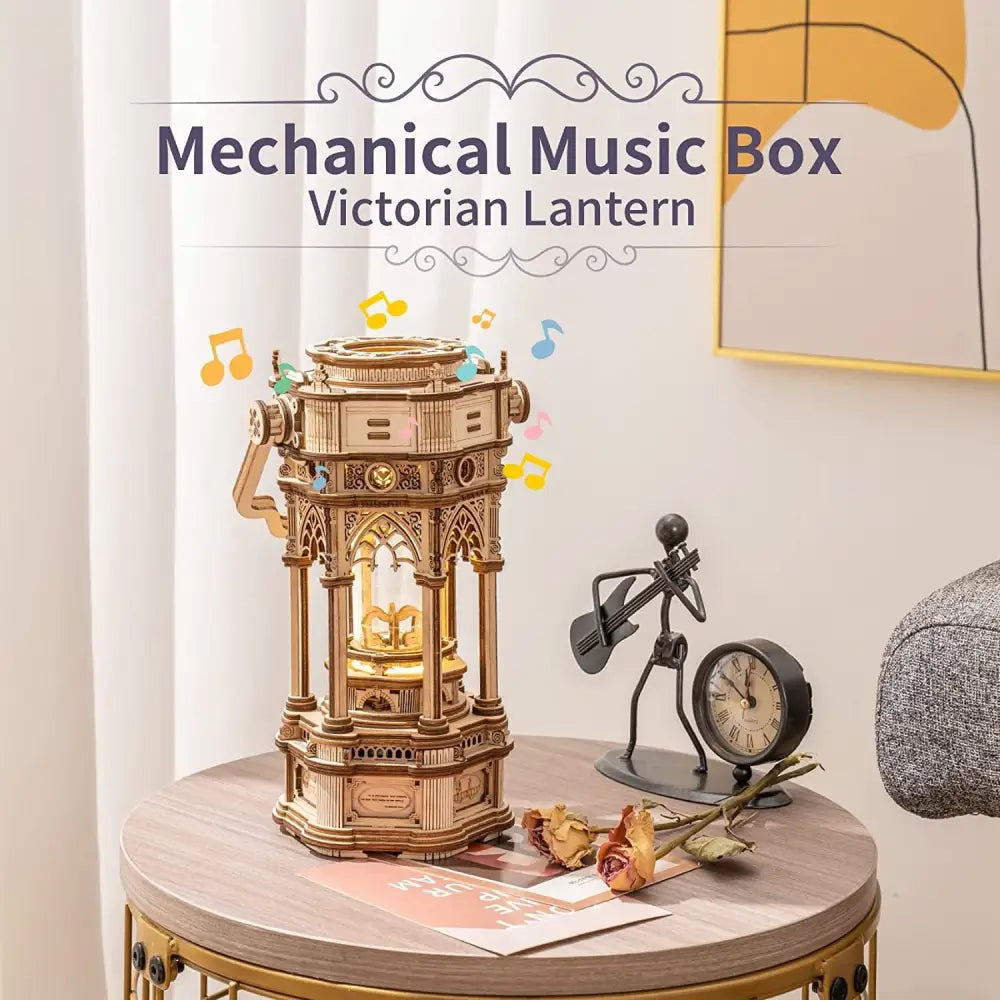 Robotime Rokr 3D Wooden Puzzles DIY Musical Box Building Kit Mechanical Models to Build - Victorian Lantern - LauBelle Brand