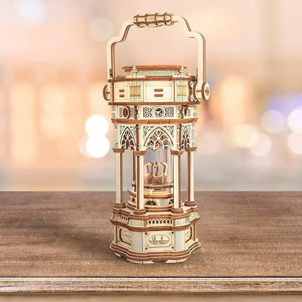 Robotime Rokr 3D Wooden Puzzles DIY Musical Box Building Kit Mechanical Models to Build - Victorian Lantern - LauBelle Brand