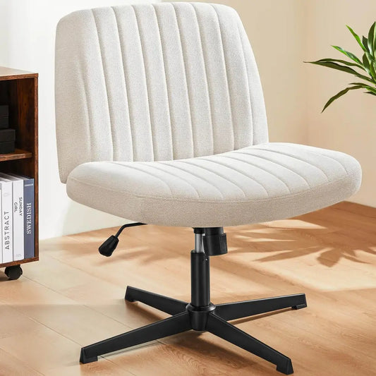 Cross-Legged Chair,No Wheels Armless Swivel Home Office Chair - LauBelle Brand