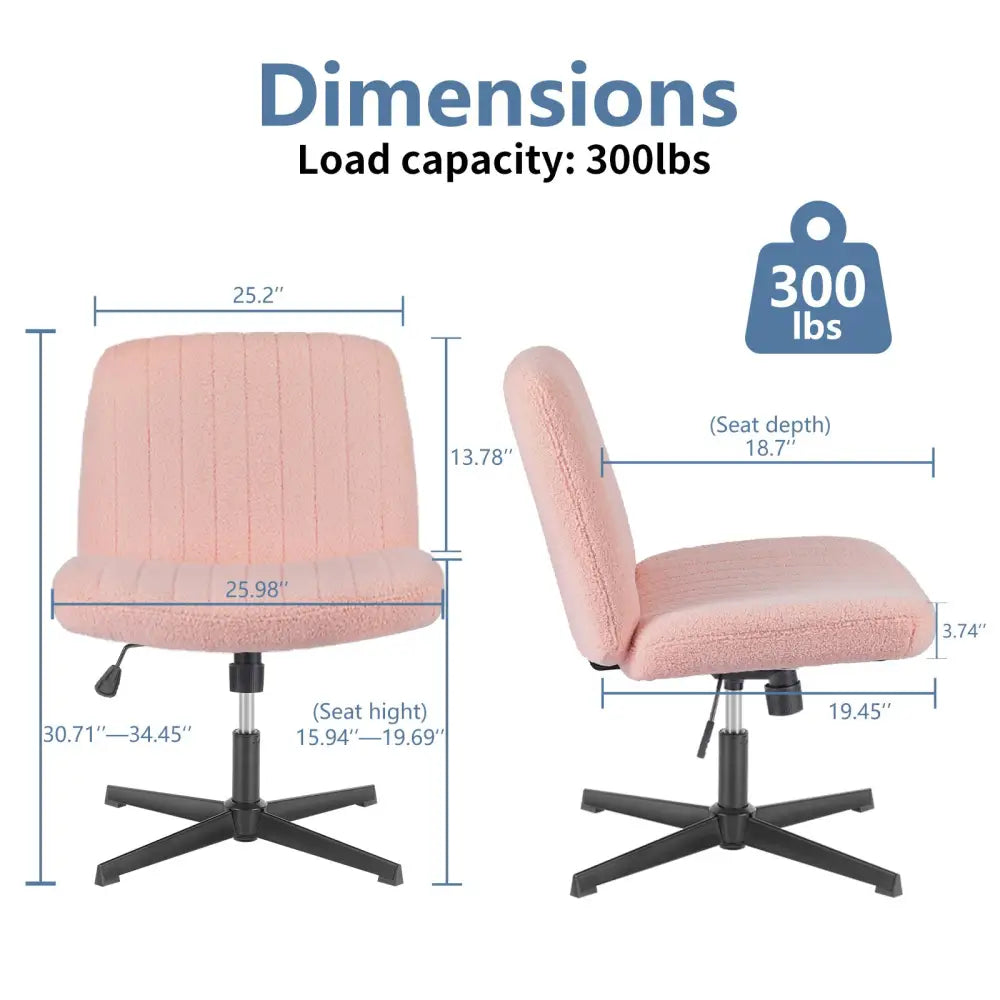 Cross-Legged Chair,No Wheels Armless Swivel Home Office Chair - LauBelle Brand