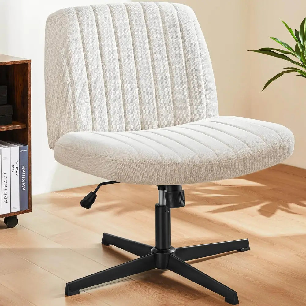 Cross-Legged Chair,No Wheels Armless Swivel Home Office Chair - LauBelle