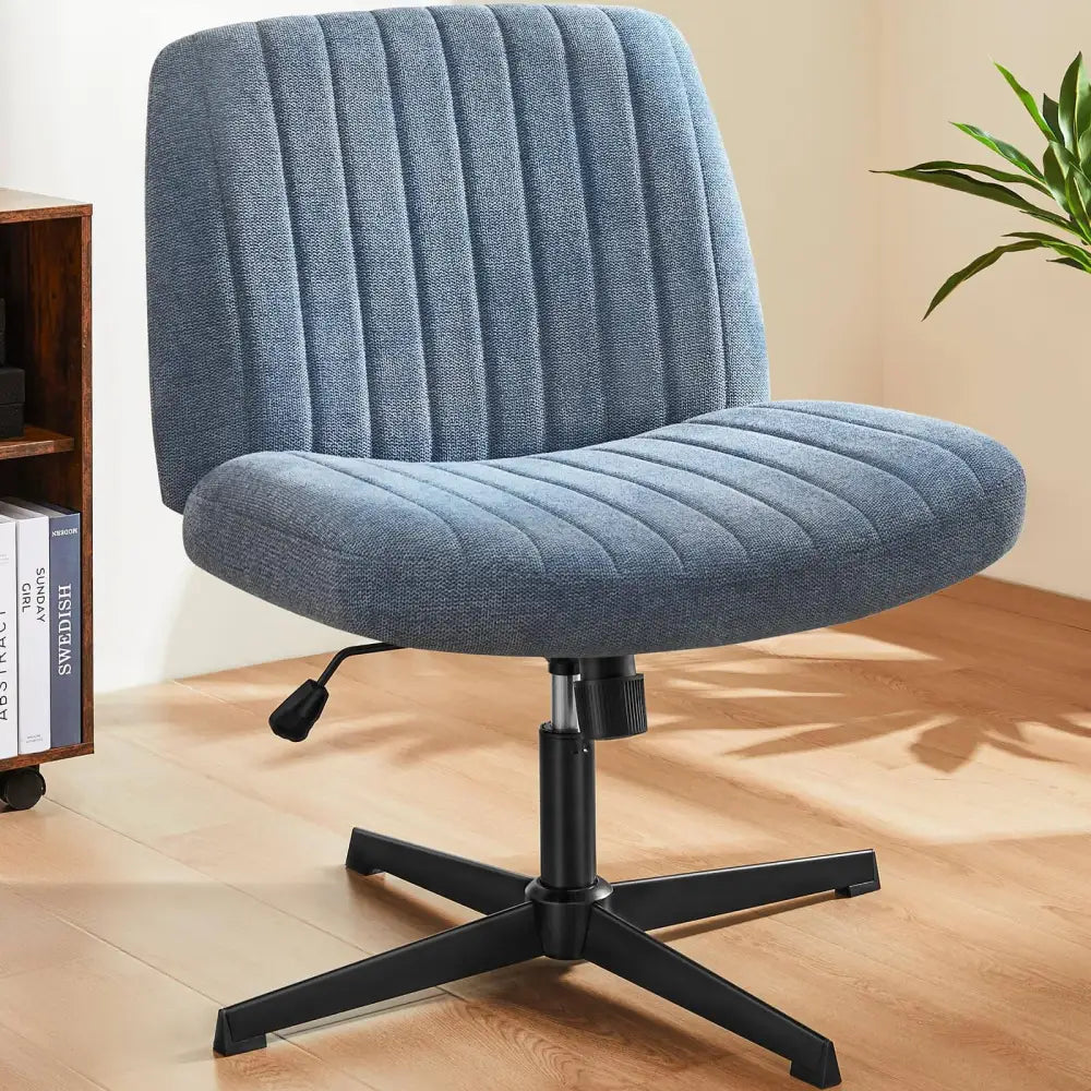 Cross-Legged Chair,No Wheels Armless Swivel Home Office Chair - LauBelle